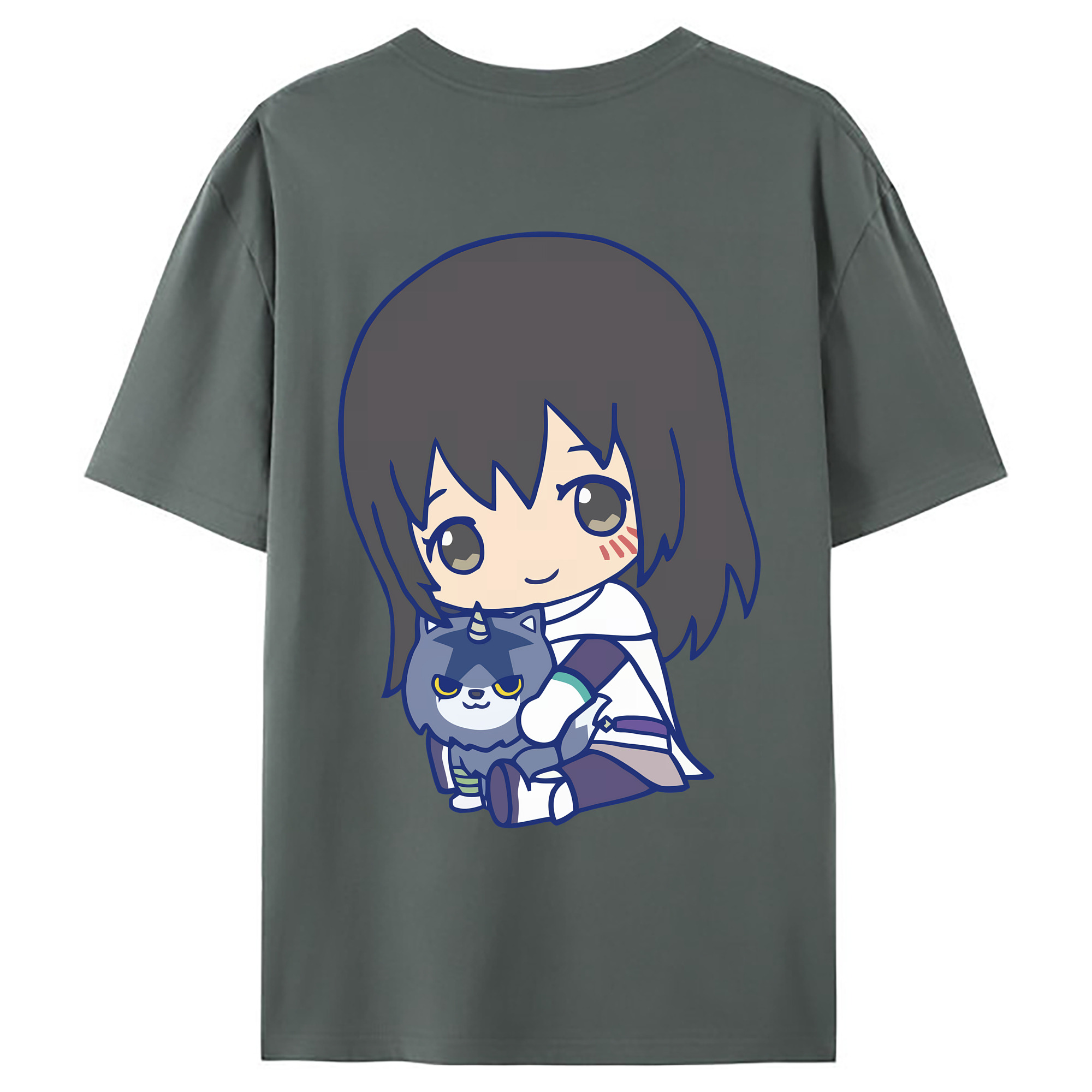 （画像用） 転スラ Regarding Reincarnated to Slime 綿100％ メンズ半袖Tシャツ（バックプリント） 通気性
